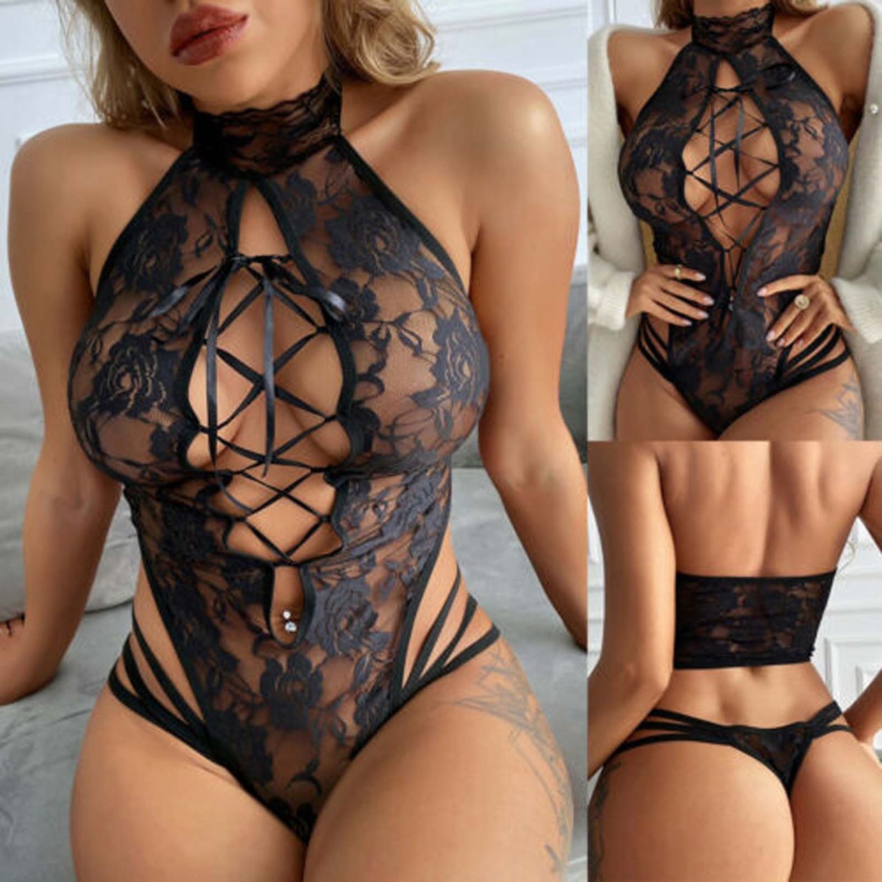 Seduction Lace Cut-out Teddy