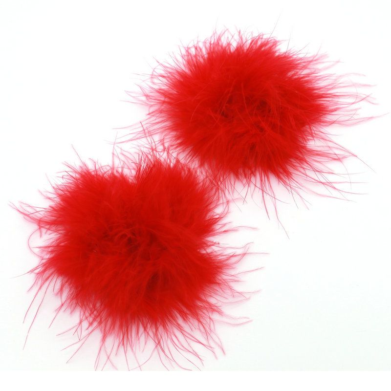 Faux Red Fur Nipple Cover