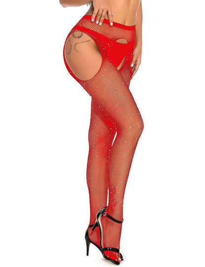 Red Fishnet Pantyhose